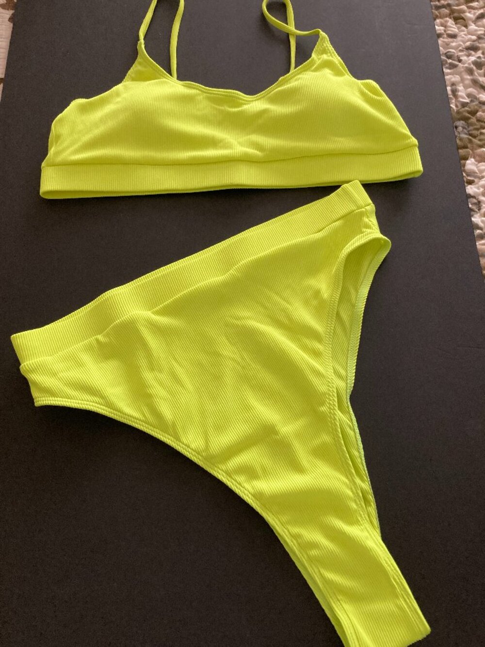 NEW  MATTE collection  LEMON YELLOW  TWO PIECE BIKINI SET  LARGE